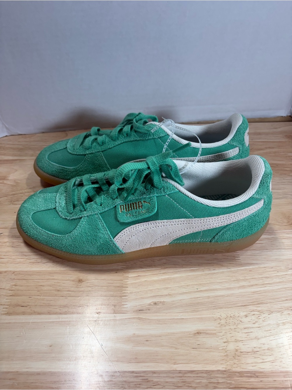 Men’s Puma Teal Suede Low-Top Sneakers with White Interior